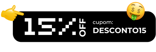 Cupom 15% OFF — use o código DESCONTO15